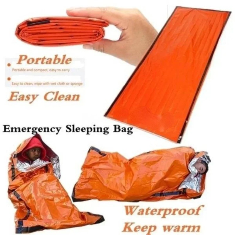 Survival Blanket Reflective - ผ้าห่มฉุกเฉิน PE 1 ชิ้น ถุงนอนฉุกเฉิน อุปกรณ์เอาตัวรอดสำหรับตั้งแคมป์กลางแจ้ง