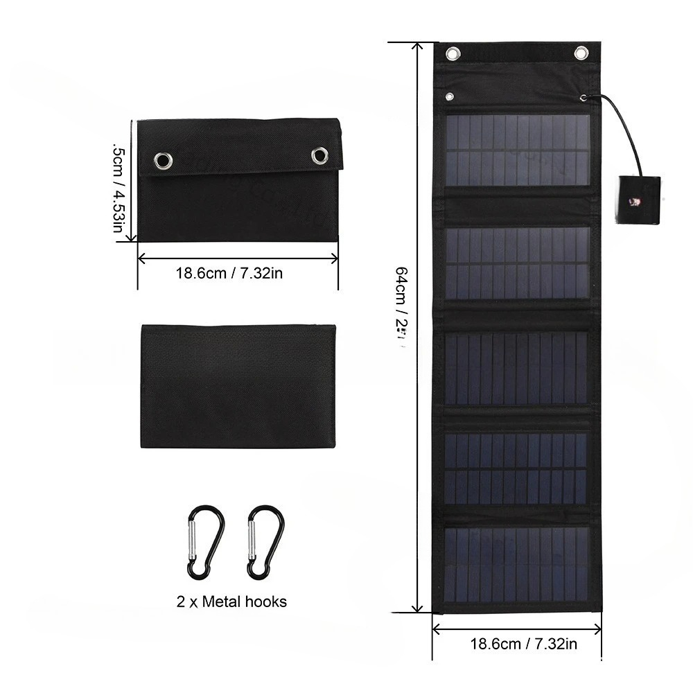 Solar Emergency Charger - แผงโซลาร์พับได้ 25W 5v กันน้ำ สำหรับกรณีฉุกเฉิน พกพาสะดวก