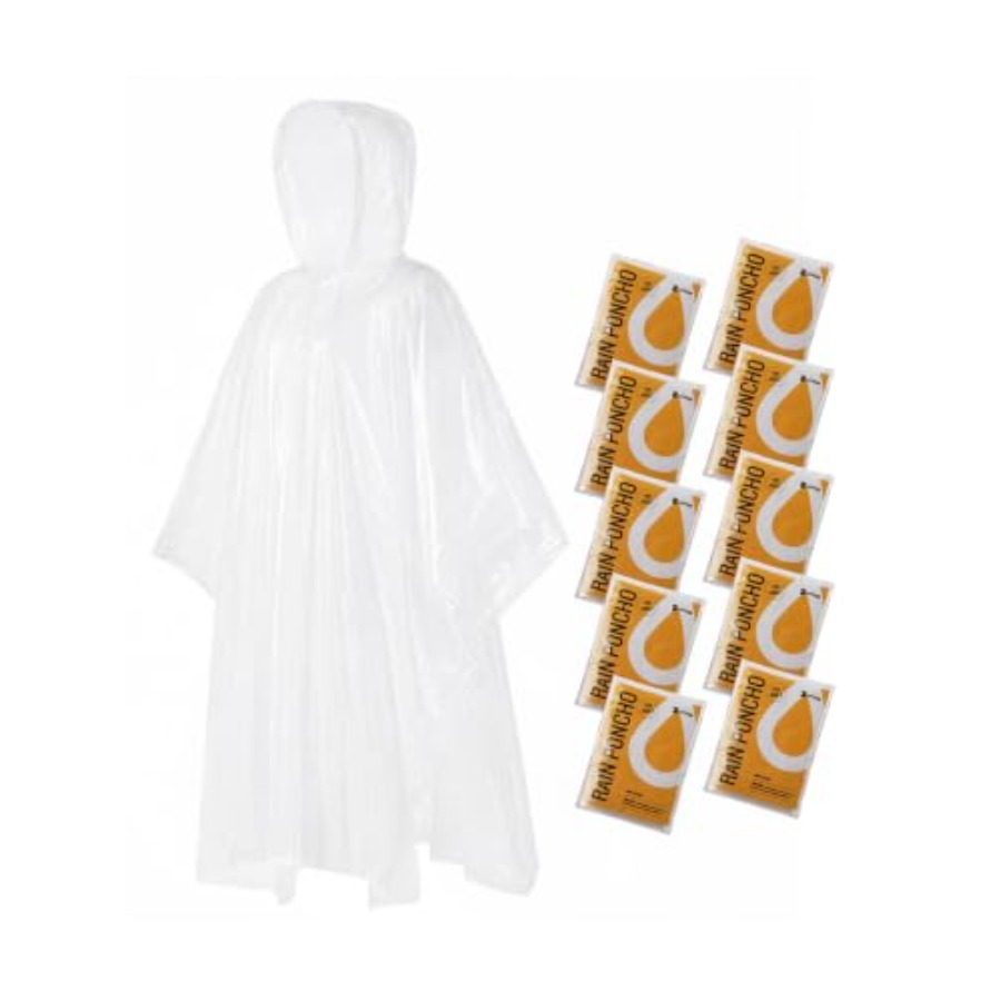 Emergency Poncho Rain - เสื้อกันฝนแบบใช้แล้วทิ้งสำหรับผู้ใหญ่ แพ็คครอบครัว 4 ชิ้น เสื้อกันฝนแบบมีฮู้ดใสสำหรับเดินทางและตั้งแคมป์