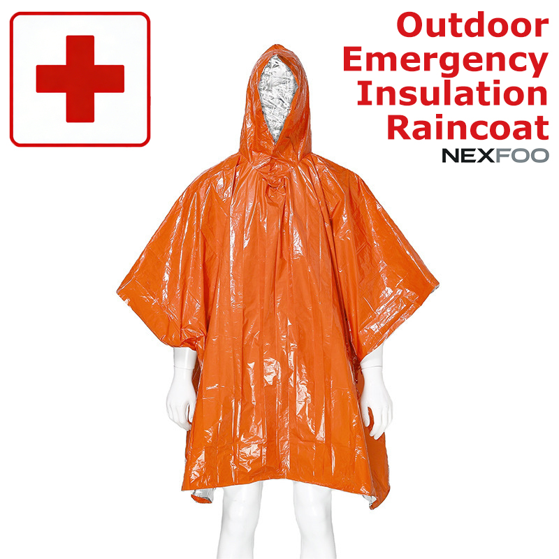 Emergency Poncho Rain - เสื้อกันฝนอเนกประสงค์แบบยาว หนา สะท้อนแสง กันน้ำ กันลม พกพาสะดวก