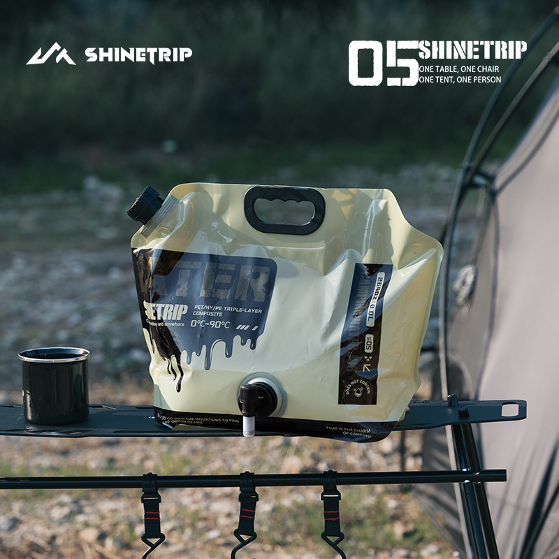 Water Bag Collapsible - 2 ชิ้น ถุงเก็บน้ำสำหรับตั้งแคมป์กลางแจ้ง ShineTrip ความจุ 8