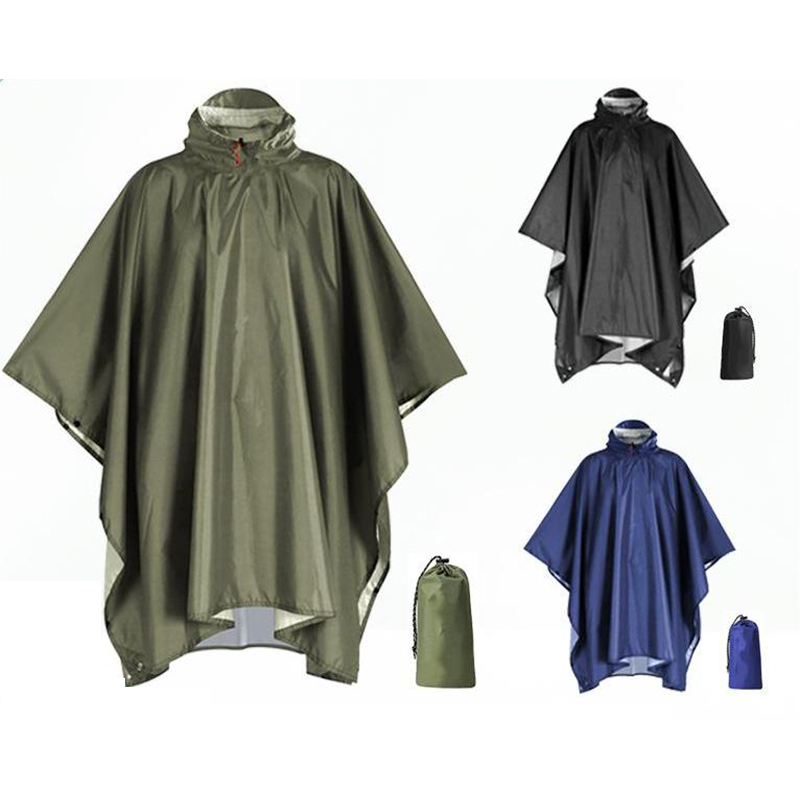 Emergency Poncho Rain - เสื้อกันฝนอเนกประสงค์สำหรับผู้ชายและผู้หญิงเสื้อปอนโชสำหรับแบกเป้กันน้ำน้ำหนักเบาสำหรับผู้ใหญ่ตั้งแคมป์ฉุกเฉิน
