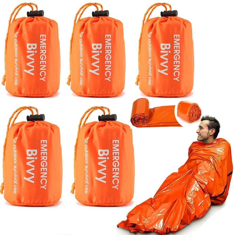 1-5 แพ็คถุงนอนฉุกเฉินผ้าห่มกัน - Bivy Bag Emergency บทวิจารณ์และราคา