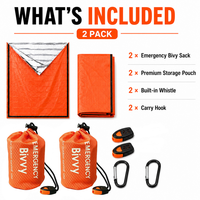 ถุงนอนฉุกเฉิน 2 แพ็ค, ถุงนอนฟอ - Bivy Bag Emergency บทวิจารณ์และราคา