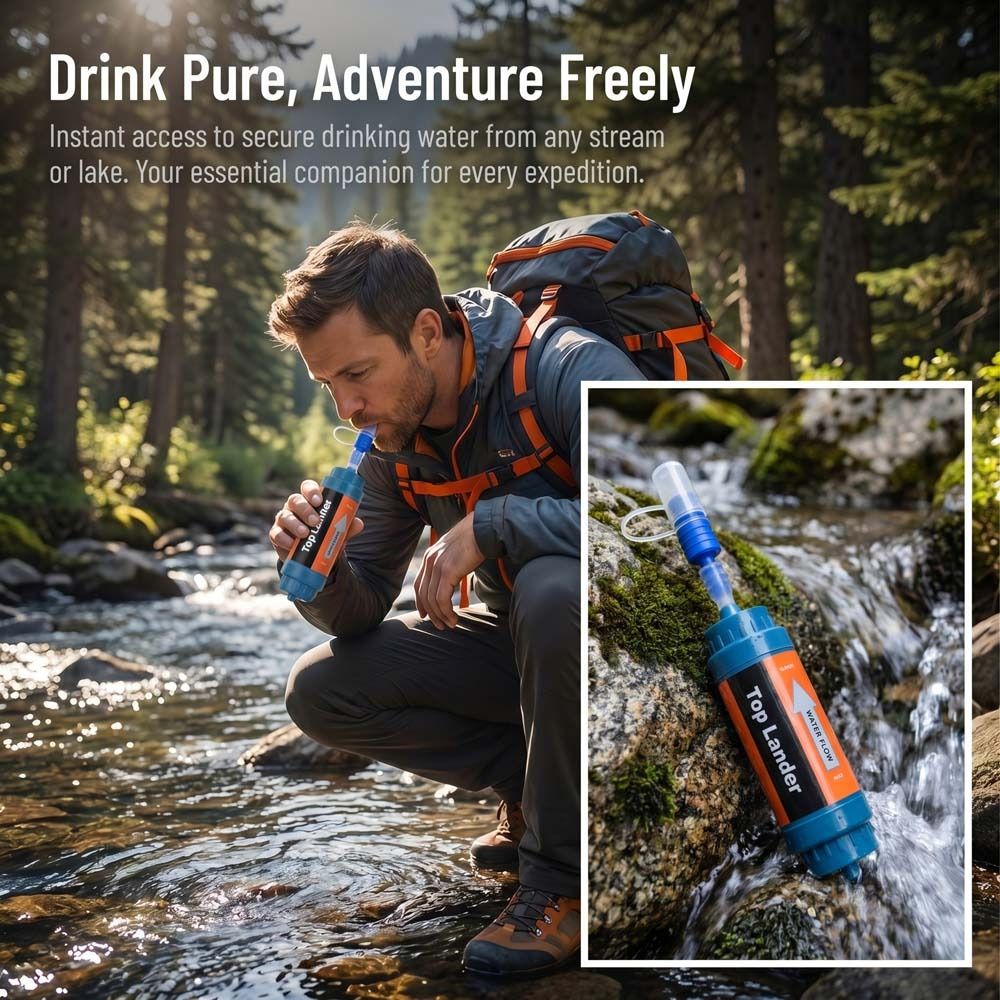 หลอดกรองน้ำขนาดเล็ก มินิ ไวท์เ - Water Purification Straw บทวิจารณ์และราคา