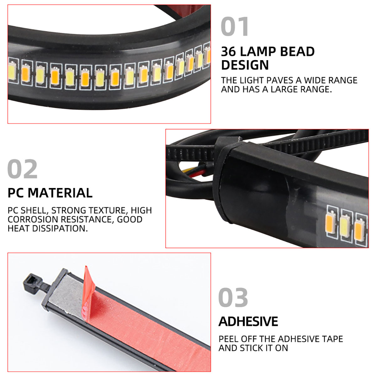 2ชิ้น12โวลต์นำแสง lampu Sen Mo - Sos Light Strobe บทวิจารณ์และราคา
