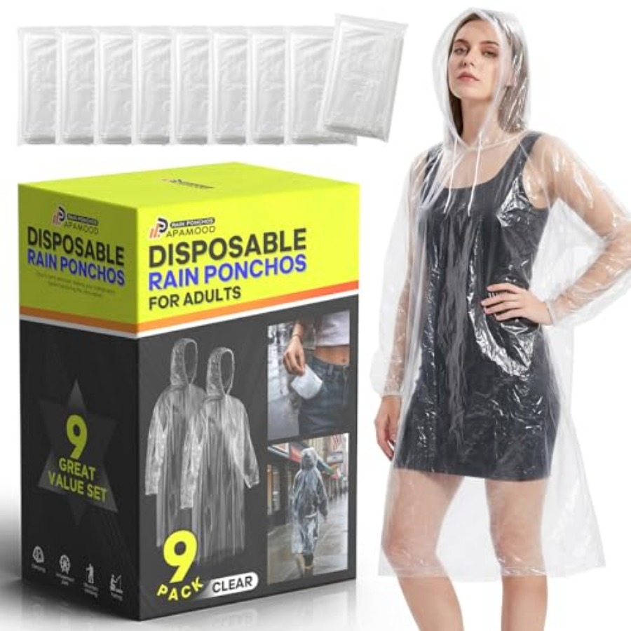 เสื้อกันฝนแบบใช้แล้วทิ้ง, แพ็ค - Emergency Poncho Rain บทวิจารณ์และราคา