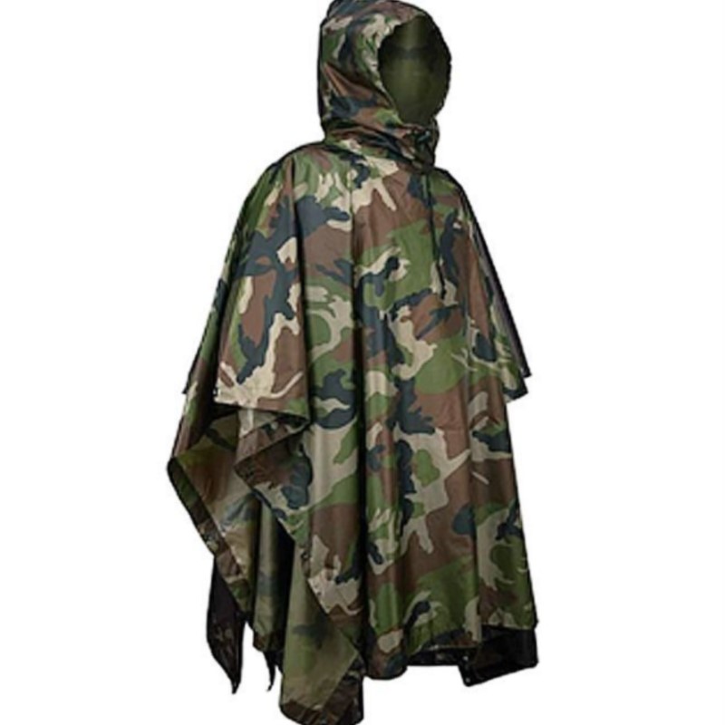 เสื้อกันฝน PVC/PU ลายพรางแบบพก - Emergency Poncho Rain บทวิจารณ์และราคา