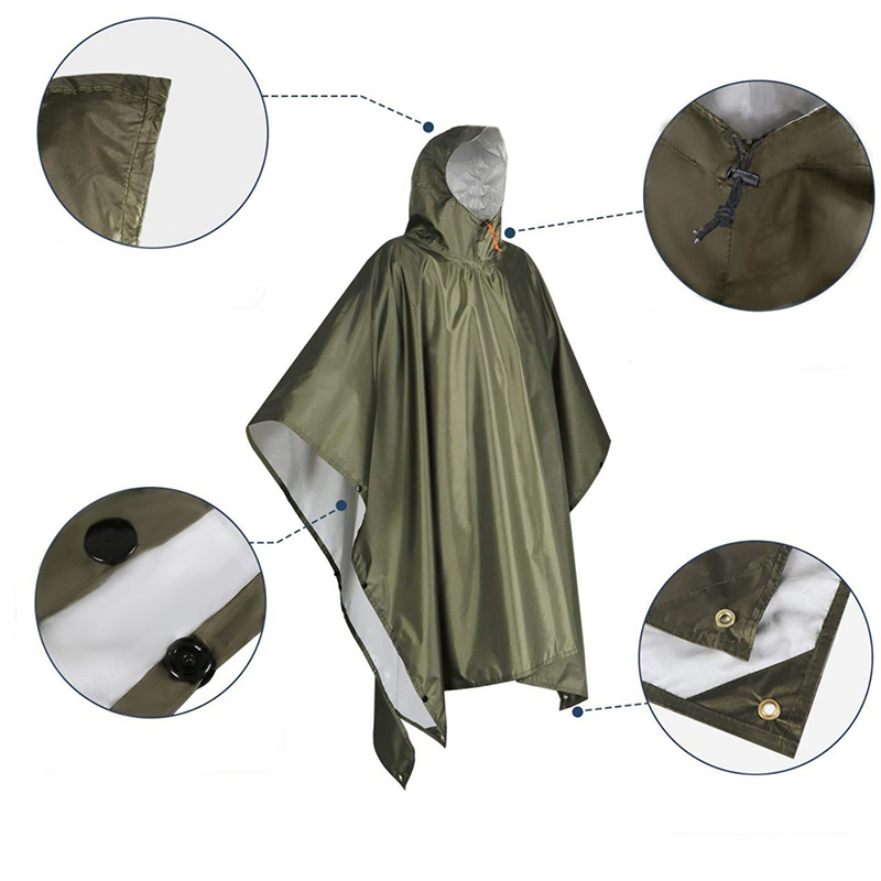 เสื้อกันฝนแบบหนาสำหรับการเดินป - Emergency Poncho Rain บทวิจารณ์และราคา