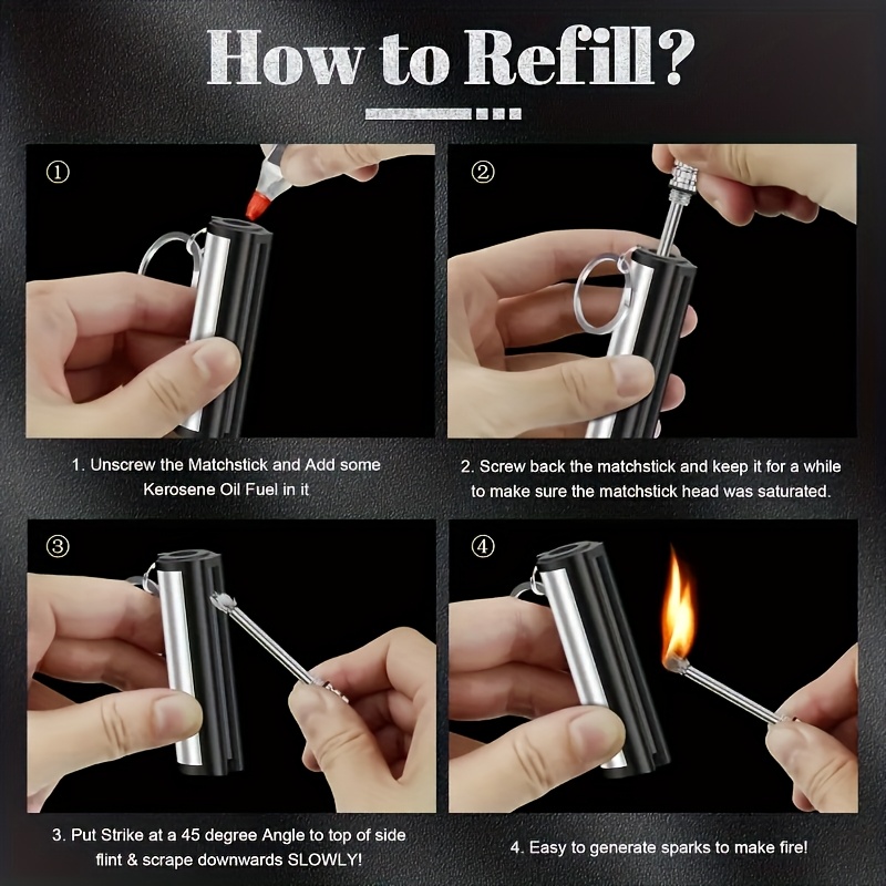 1-5 Pack Matchไฟแช็ก,Flintโลหะ - Fire Starting Kit บทวิจารณ์และราคา