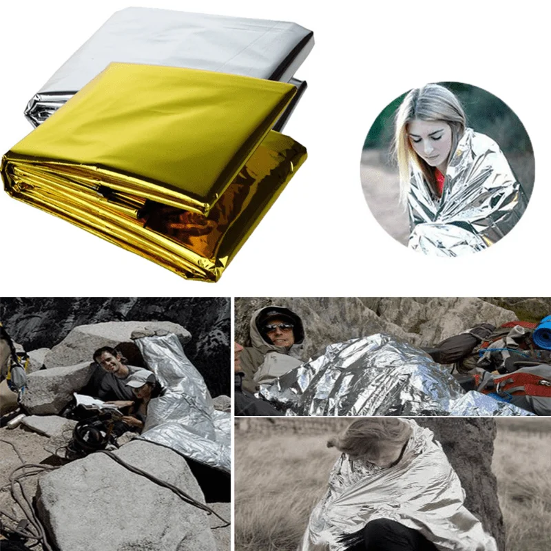 1 ชิ้น ผ้าห่มปฐมพยาบาลแบบพกพาส - Survival Blanket Reflective บทวิจารณ์และราคา