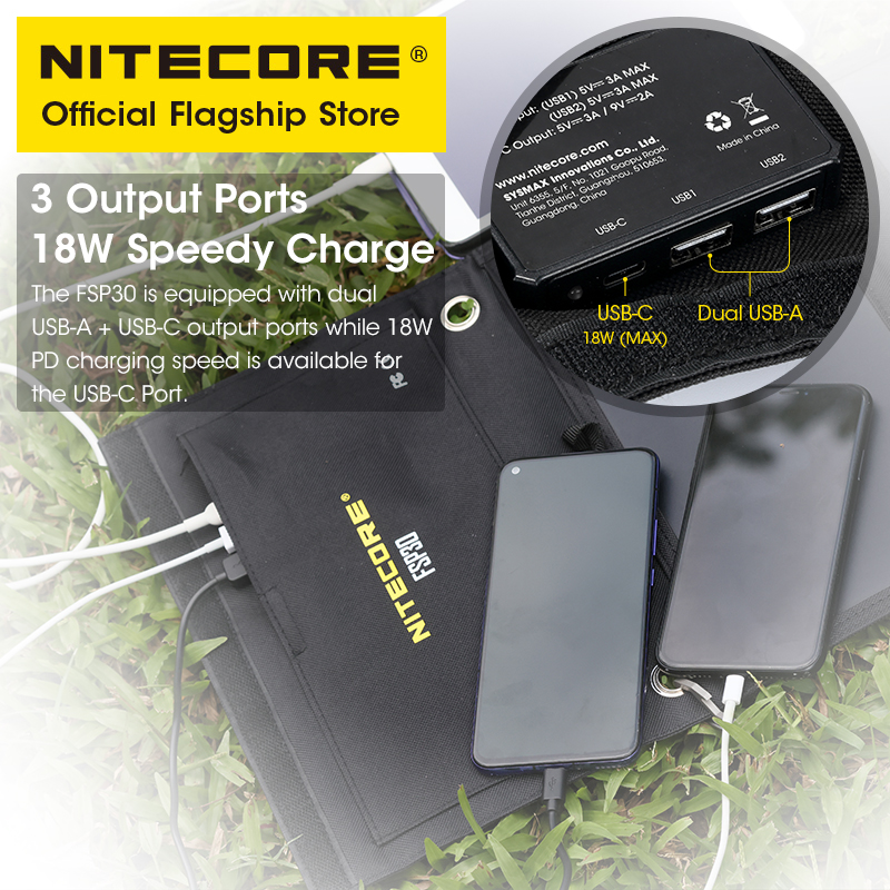 NITECORE FSP30 30W แผงพลังงานแ - Solar Emergency Charger บทวิจารณ์และราคา
